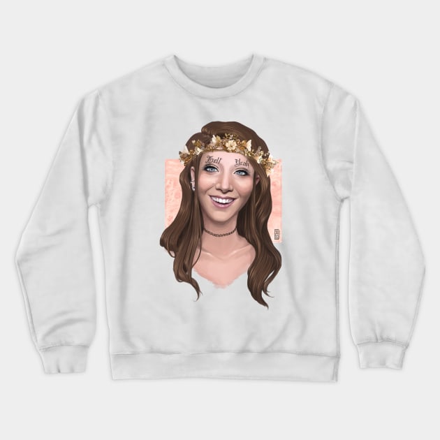 33-Year-Old Lady -- CAN I GET A HELL YEAH -- Jenna Marbles Portrait Crewneck Sweatshirt by SalemKittie